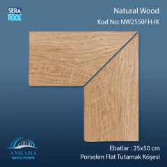 Natural Wood 25x50 cm Porselen Flat Tutamak Köşeleri