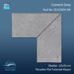 Cement Grey 25x50 cm Porselen Flat Tutamak Köşeleri