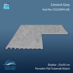 Cement Grey 25x50 cm 90° Dış Köşe Porselen Flat Tutamak Köşeleri