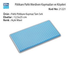 Pahlı Pötikare Kaymaz Tam Sırlı 12,5x25 cm Açık Mavi