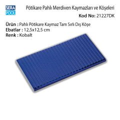 Pahlı Pötikare Kaymaz Tam Sırlı Dış Köşe 12,5x12,5 cm Kobalt