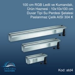 Duvar Tipi Su Perdesi Şelale-304 PASLANMAZ -100 CM LEDLİ
