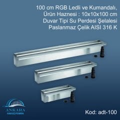 Duvar Tipi Su Perdesi Şelale-316 Kalite Paslanmaz -100 CM LEDLİ*