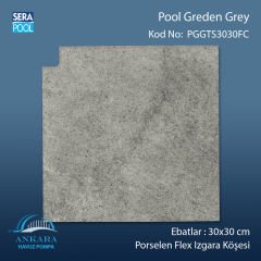 Pool Garden Grey 30x30 cm Flex Izgara Köşeleri