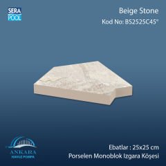 Beige Stone 25x25 cm 45° Monoblok Izgara Köşesi