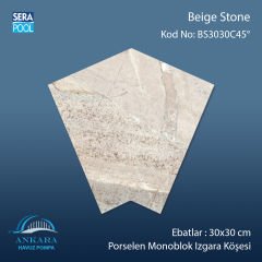 Beige Stone 30x30 cm 45° Monoblok Izgara Köşesi