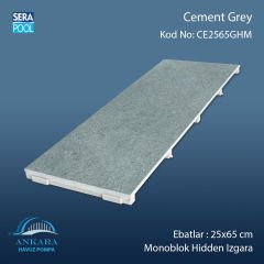 Cement Grey 25x65 cm Monoblok Hidden Izgara