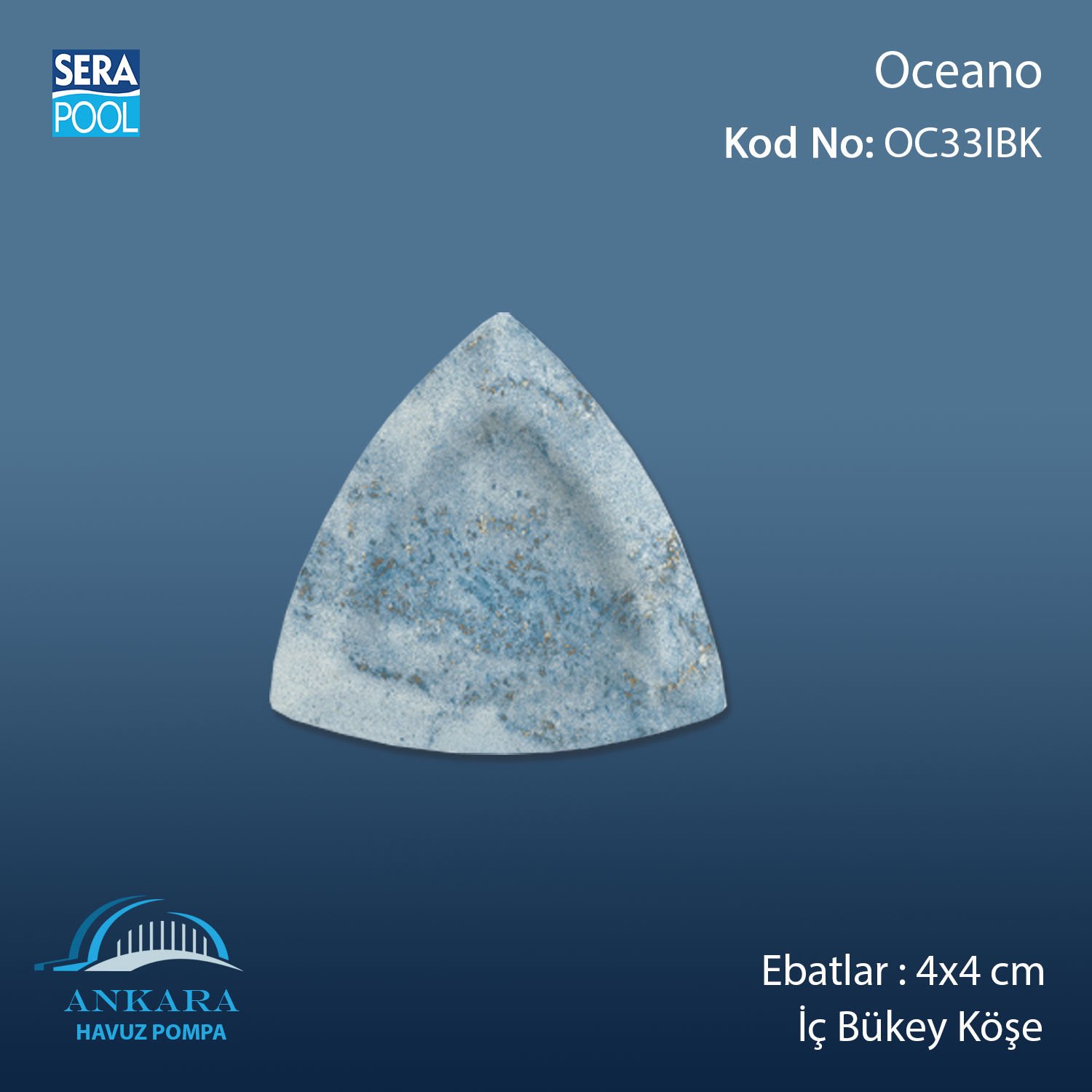 Oceano 4x4 cm İç Bükey Köşe