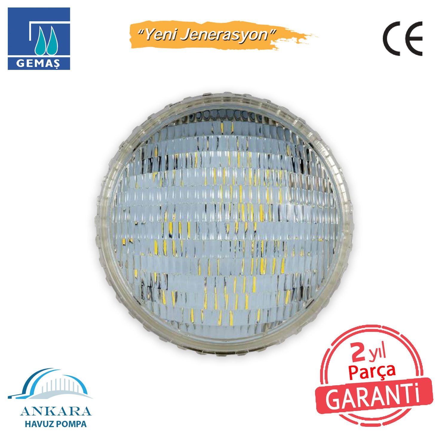 Tek Renkli PAR56, 2538 SMD 252 LED’li - 120° Beyaz