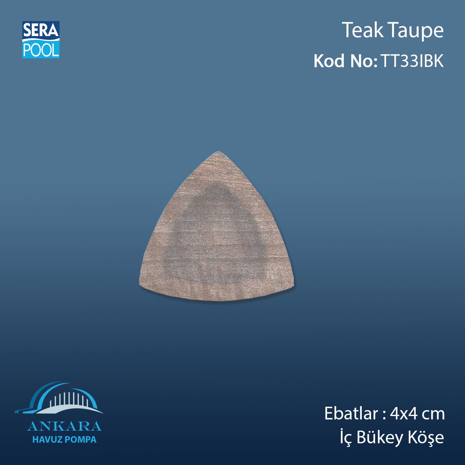 Teak Tauqe 4x4 cm İç Bükey Köşe