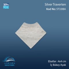 Silver Traverten 4x4 cm İç Bükey Ayak