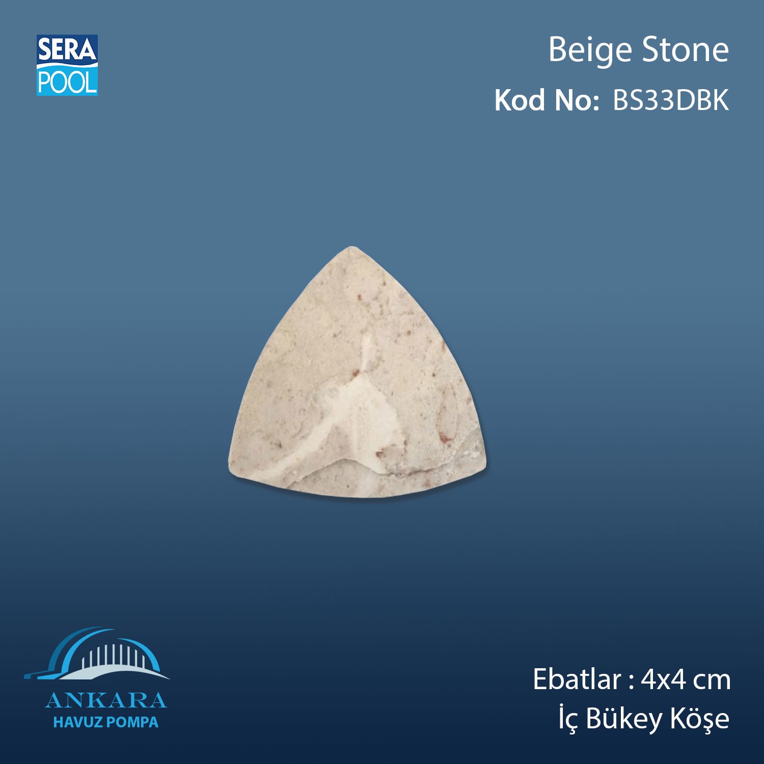 Beige Stone 4x4 cm Dış Bükey Köşe