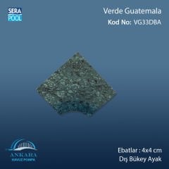 Verde Guatemala 4x4 cm Dış Bükey Ayak