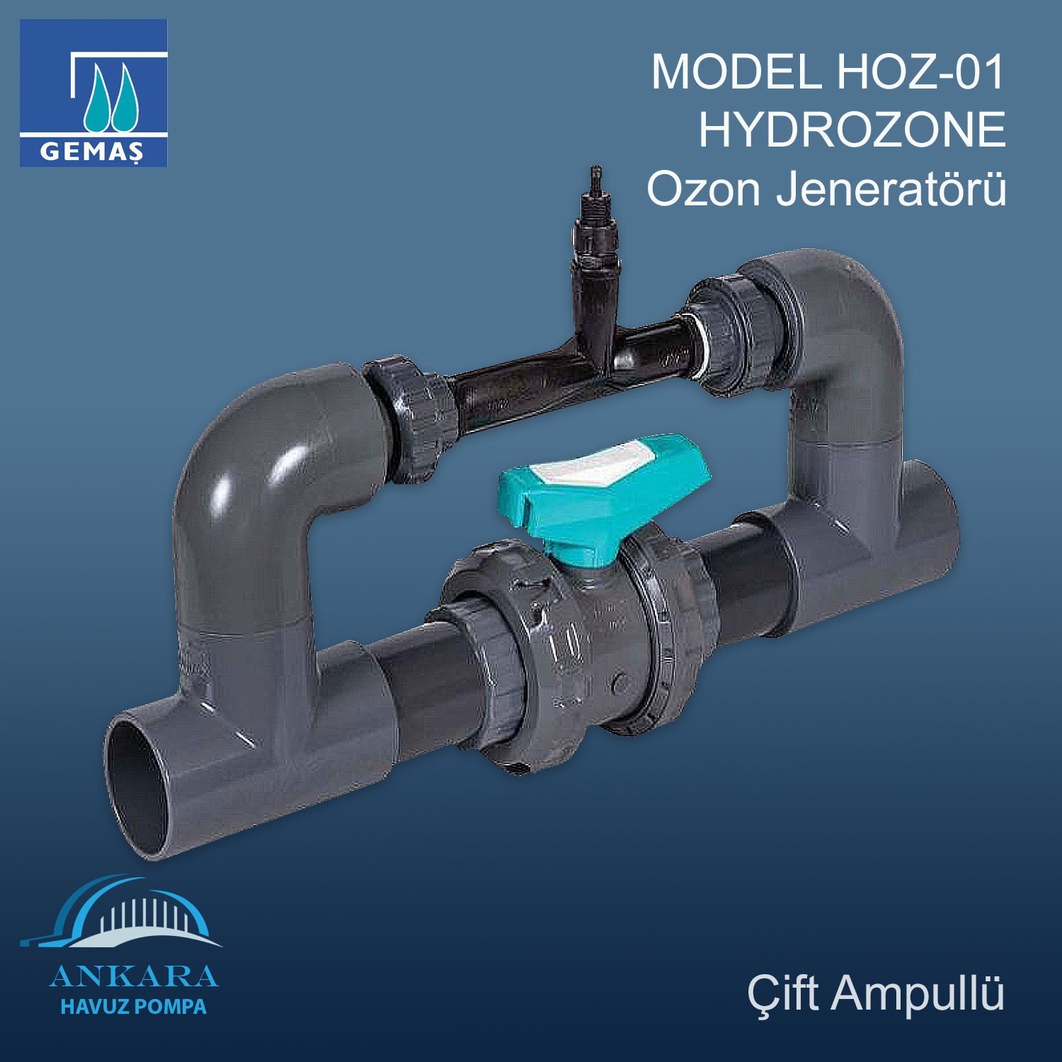 HYDROZONE Ozon Jeneratörü. MODEL HOZ-01, Çift Ampullü