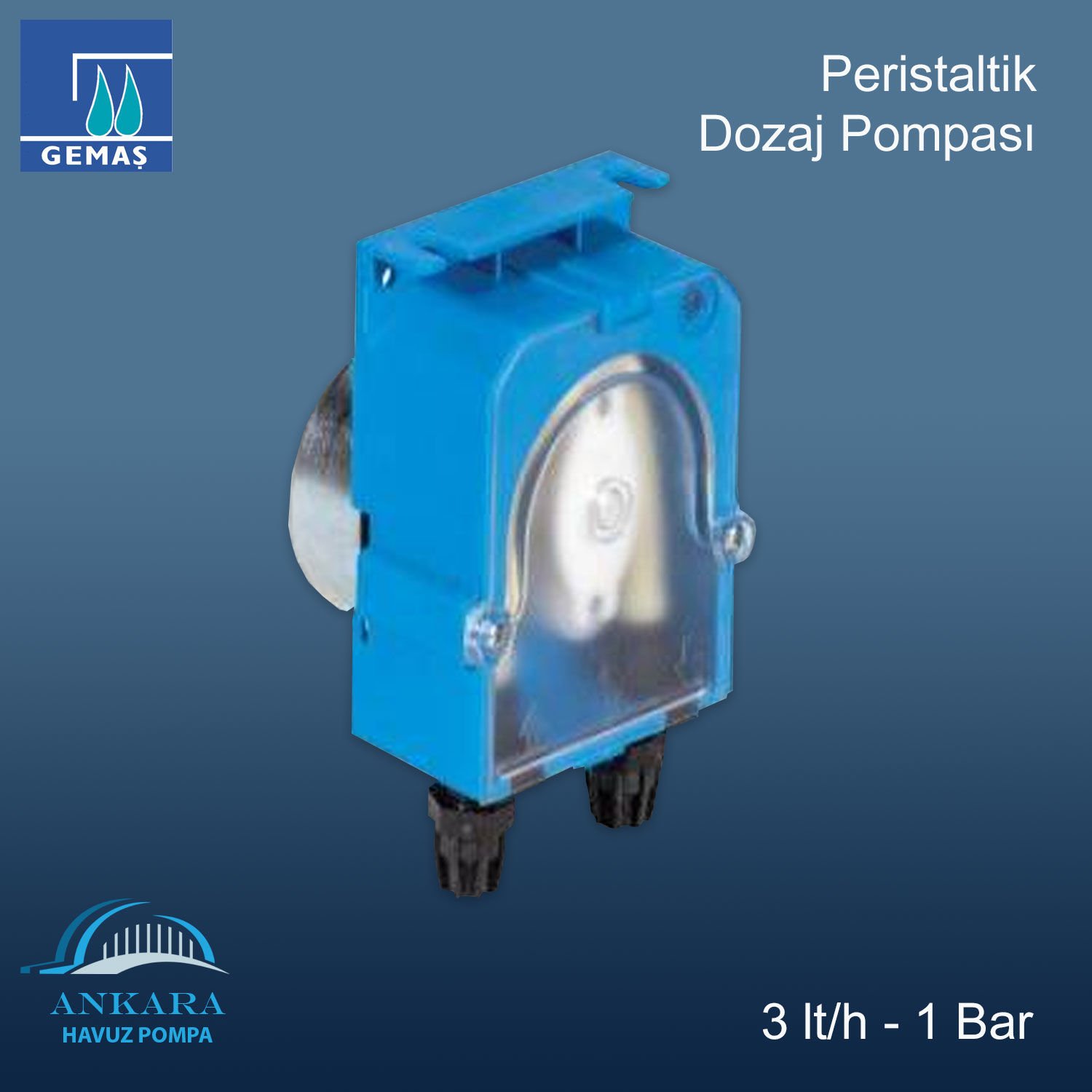 3 lt/h-1 Bar Peristaltik Dozaj Pompası