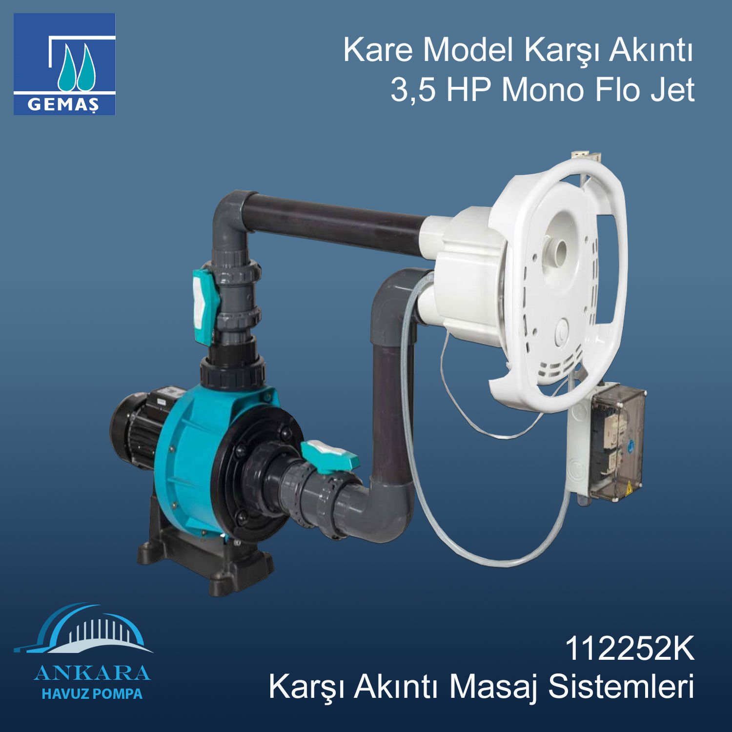 Kare Model Karşı Akıntı Liner İçin 3,5 HP Mono Flo Jet