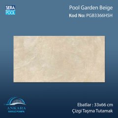 Pool Garden Beige 33x66 cm Çizgi Taşma Tutamak