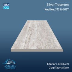 Silver Traverten 33x66 cm Çizgi Taşma Karo