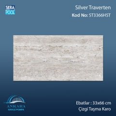 Silver Traverten 33x66 cm Çizgi Taşma Karo