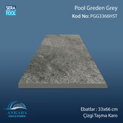 Pool Greden Grey 33x66 cm Çizgi Taşma Karo