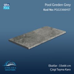 Pool Greden Grey 33x66 cm Çizgi Taşma Karo