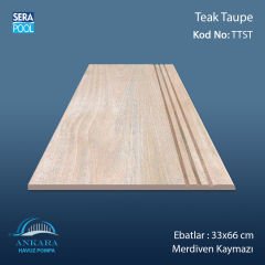 Teak Taupe 33x66 cm Merdiven Kaymazı