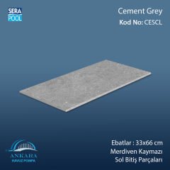 Cement Grey 33x66 cm Merdiven Kaymazı Sol Bitiş