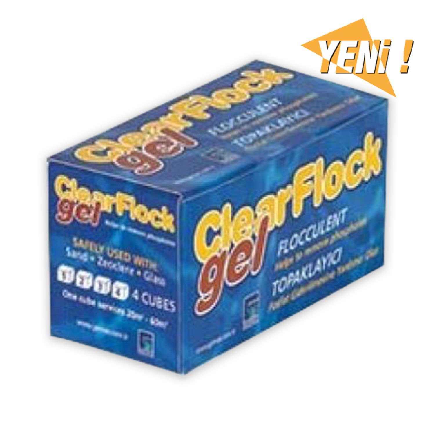 ClearFlock Jel Topaklayıcı - 4 adet küp jel ihtiva eden kutu ( Ev Havuzları )