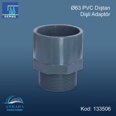 Ø63 Pvc Dıştan Dişli Adaptör