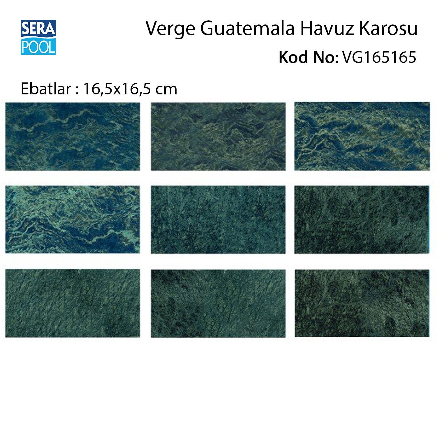 Verde Guatelama (16,5x16,5 cm) Porselen Karo - m² 'si