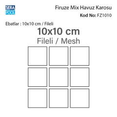 Firuze Mix (10x10 cm / Fileli) Porselen Karo - m² 'si