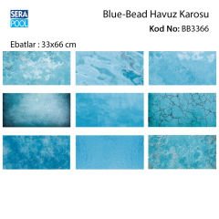 Blue Bead (33x66 cm) Porselen Karo - m² 'si