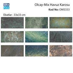 Olcay Mix (33x33 cm) Porselen Karo - m² 'si