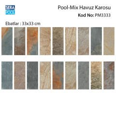 Pool Mix (33x33 cm) Porselen Karo - m² 'si