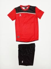 Sportech Kırmızı-Siyah Forma Takımı (İsim Yazılır) K0136