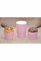 Makaron Pembe Cupcake Kapsül 25 Adet