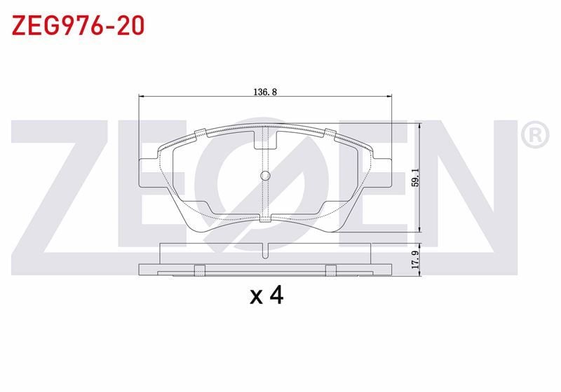 ZEG976-20 Ön Fren Balatası Megane II (02-05) / Scenic (03-..) / Grand Scenic II (04-..) (18.30mm)