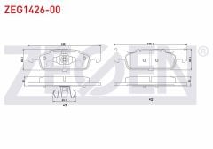 ZEG1426-00 Ön Fren Balatası Symbol II (2008-2013) / Symbol III (2013-..) / Clio IV (12-..) / Logan II (12-..) / Logan MCV II (12-..) / Sandero (12-..)