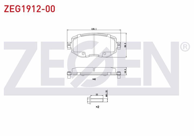 ZEG1912-00 Ön Fren Balatası Fişli Megane IV (2016-..) 1.5dCI