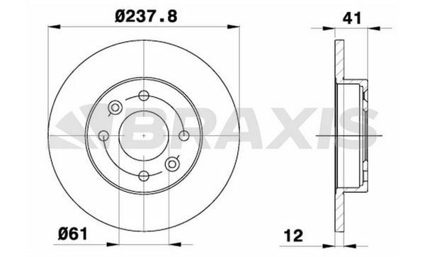 BRAXIS AE0014 Ön Fren Diski R9 R11 R19 R21 Clio I-II / Symbol / Expres / Megane / Logan / Sandero 1.2 / 1.4 / 1.6 / 1.9