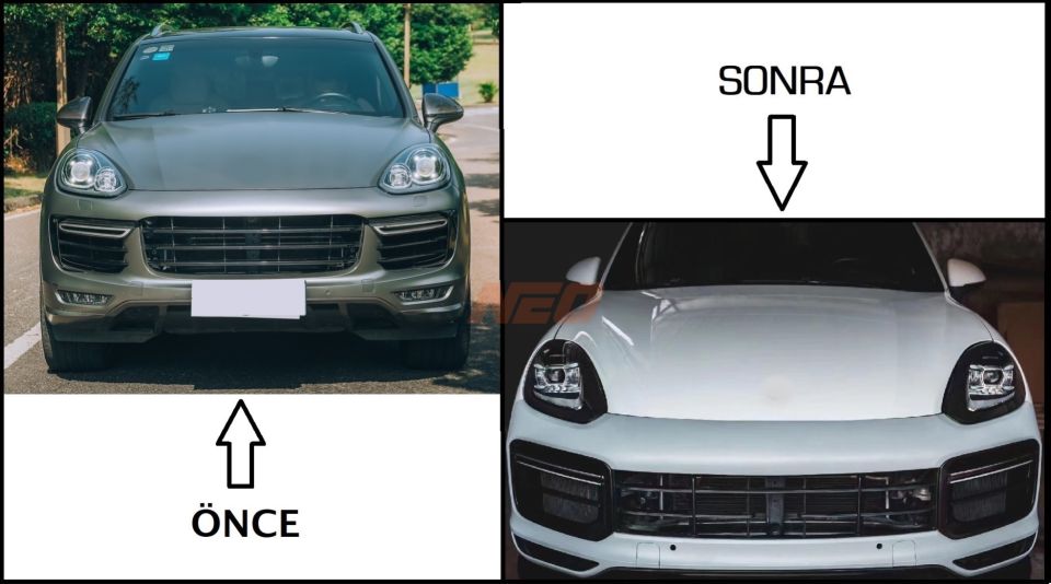 CAYENNE 2014-2017 IÇIN  FACELIFT 2018+ TURBO I BODY KIT (Farlar Dahil)