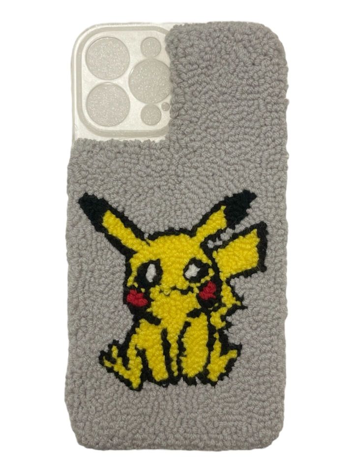 % 100 El Punch Nakış Işlemeli Pikachu Desenli Kılıf