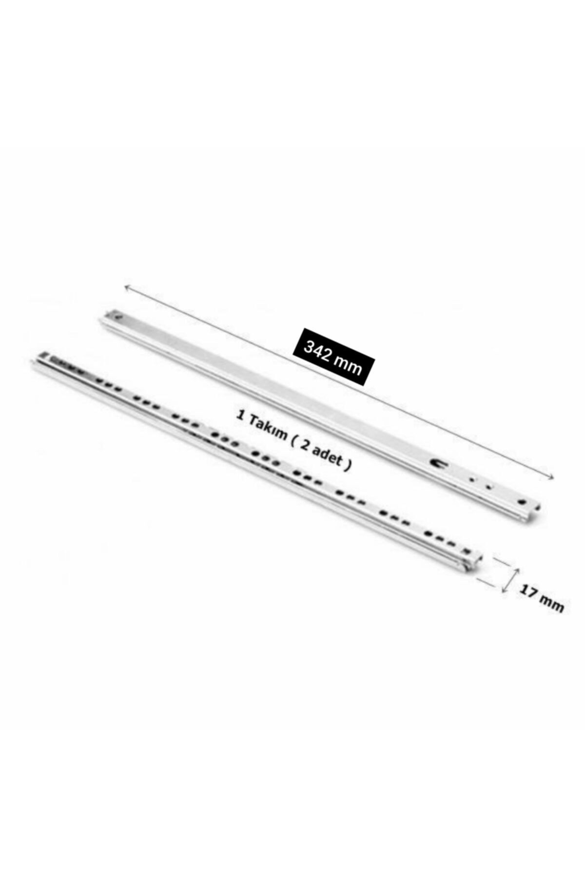 Bilyalı 17mm 35cm Teleskopik Ray Çekmece Kızağı Çekmece Rayı (17X342)