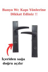(6 TAKIM) YENİ BRAWO MAT SİYAH AYNALI KAPI KOLU (2+1) DİRE SETİ (4 ODA - 2 WC)