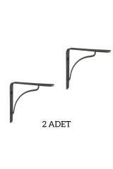 ( 2 ADET ) 25cm x 25cm METAL GEDİZ RAF ALTI ( SİYAH ) RAF AYAĞI FERFORJE L DEMİR