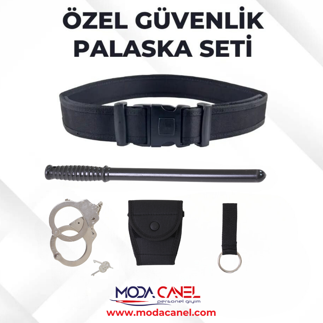 Özel Güvenlik Palaska Takım Seti (Kelepçe ve Kılıfı, Jop ve Kılıfı, Palaska)