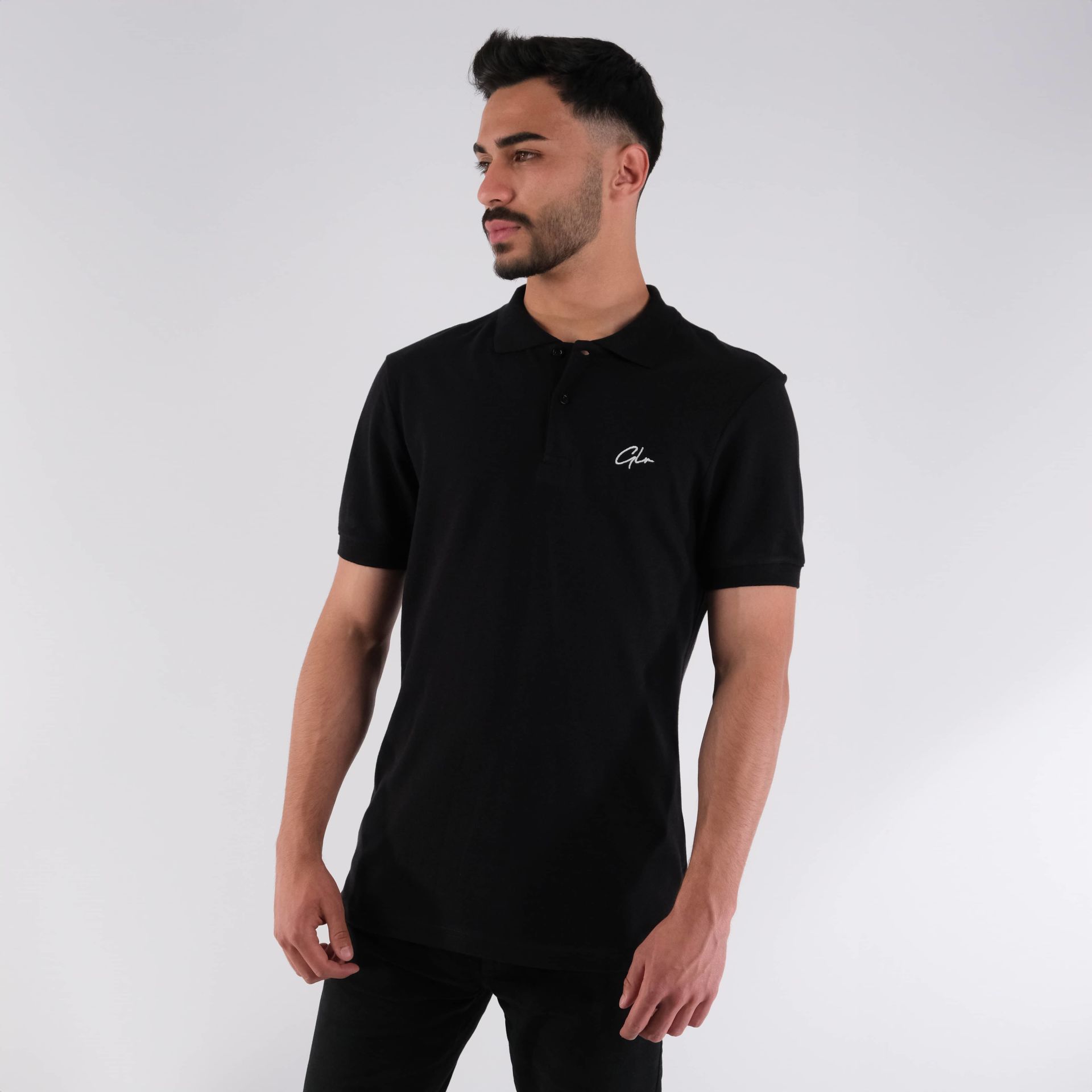 Siyah Polo Yaka Erkek Tshirt 100 Organik Pamuk Mavi XL