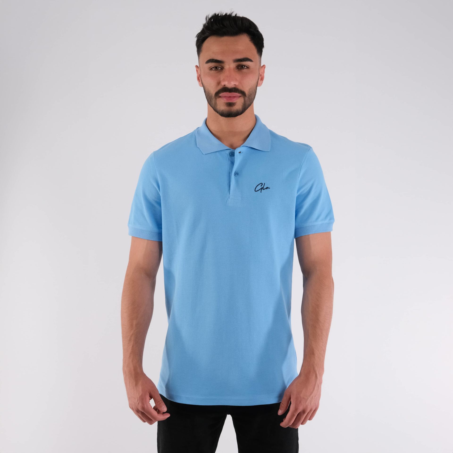 Mavi Polo Yaka Erkek Tshirt %100 Organik Pamuk