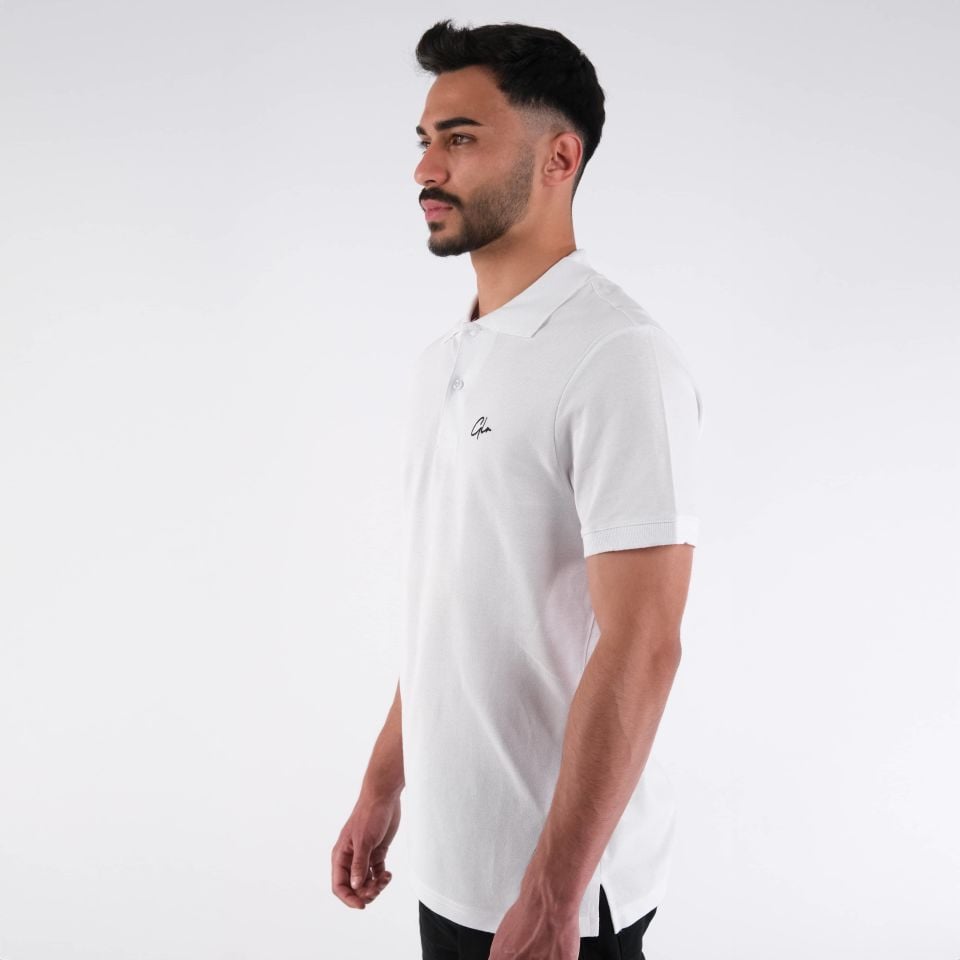 Beyaz Polo Yaka Erkek Tshirt %100 Organik Pamuk