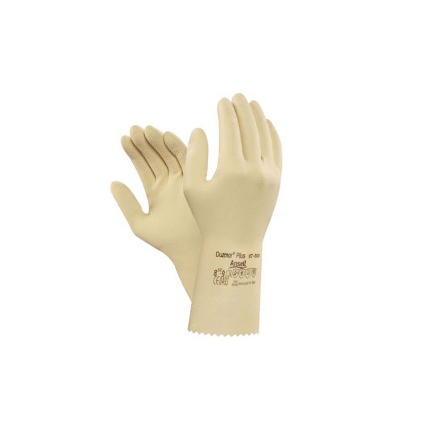 Ansell 87-600 Duzmor Plus  Doğal Latex Kimyasal Eldiven (12 Çift)